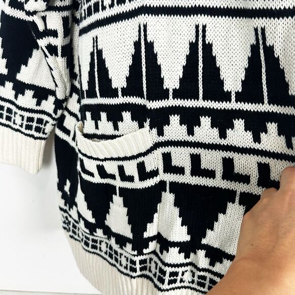 Lauren Ralph Lauren Geo-Motif 100% Cotton Shawl Collar Women’s Cardigan XXL Boho - Picture 12 of 16